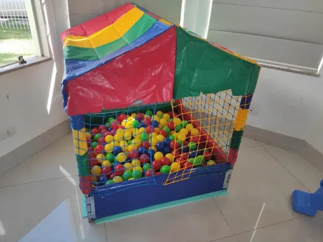 PISCINA DE BOLINHAS INFANTIL 1m X 1m - COMPLETA