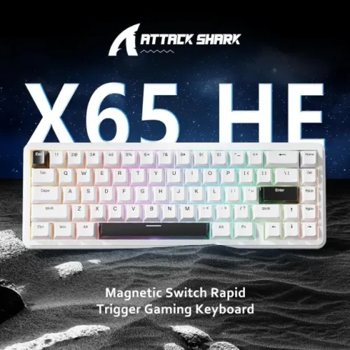 Teclado Magnético ATTACK SHARK X65 HE - 8K - Tecnologia avançada de gatilho rápido.