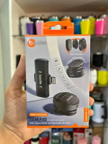 Microfone de Lapela Sem Fio com Clipe Magnético para Lightning BA-MIC0006
