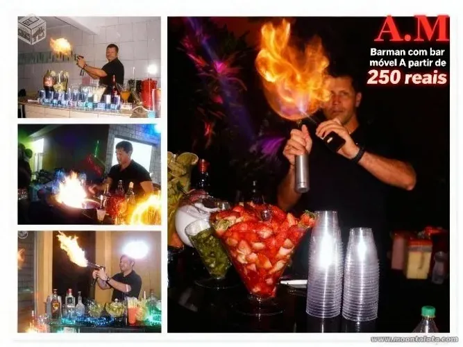 Promoção A partir de 250 reais barman com bar movel