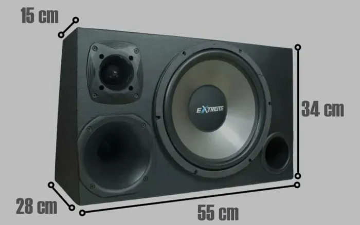 Caixa trio dutada 400w + tweeter+modulo+caixa de auto falante 