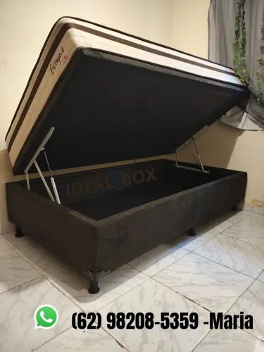 BOX BAÚ SOLTEIRO 88X188, (COLCHÃO VENDEMOS SEPARADO).