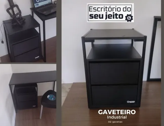 Gaveteiro NOVO! Estilo Industrial Multiuso para Escritório Criado Mudo Mesa de apoio