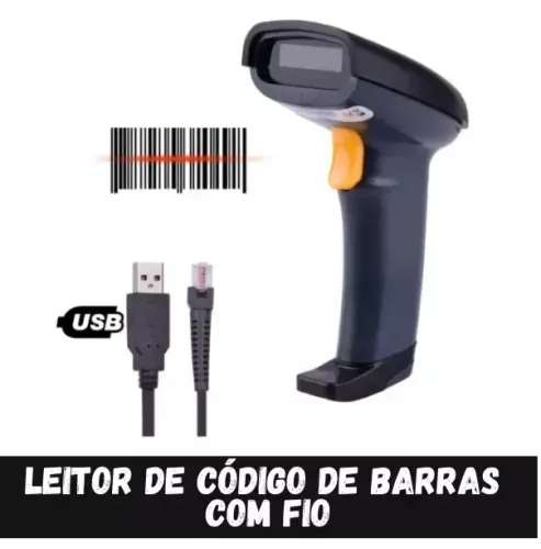 Leitor de Códigos de Barras COM FIO