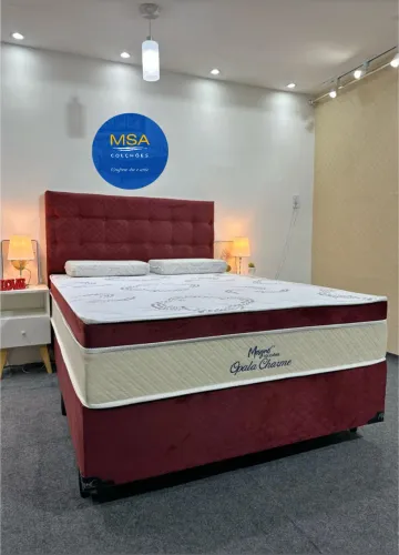 Cama box casal alto luxo