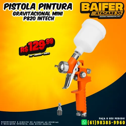 Pistola de Pintura Gravitacional Mini P820 Intech