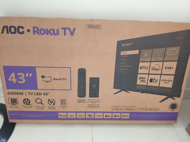 TV LED AOC Roku 43 Polegadas -Nova Lacrada 