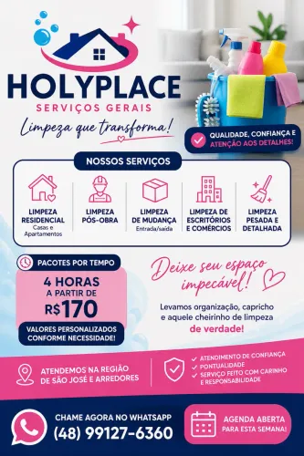 ? HOLYPLACE SERVIÇOS GERAIS - LIMPEZA PROFISSIONAL ?