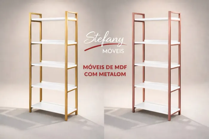 PRATELEIRA INDUSTRIAL METALON COM MDF