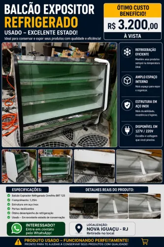 balcão expositor refrigerado