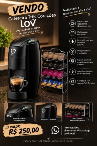 Cafeteira 3 corações