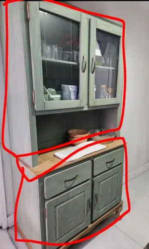 Lindo armário de cozinha rústico