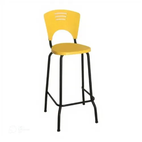 Banqueta Alta Fixa Amarela Piacere Design Moderno Resistente Cozinha Bar Oferta 34105