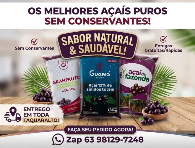 Vendo açaí puro.
