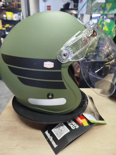 CAPACETE LS2 SPITFIRE VERDE MILITAR FOSCO TAM60