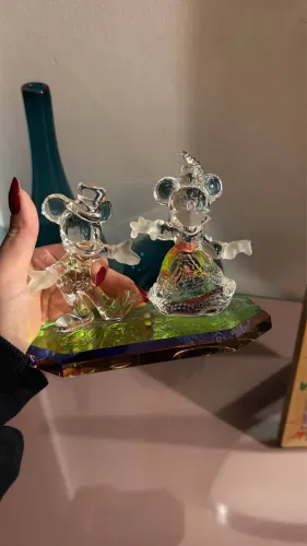 Mickey e Minnie de Cristal Disney Park Original