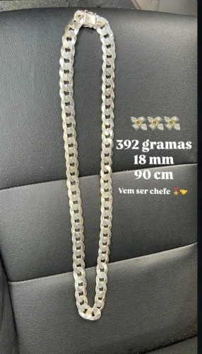 Cordão de prata 18mm 90 cm 392 gramas