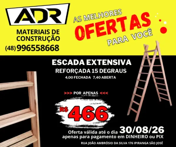 Escada De Eucalipto Extensiva 15 Degraus