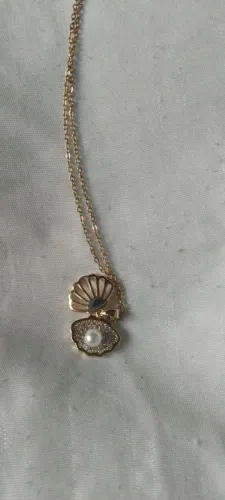 Colar banho de ouro,pingente concha