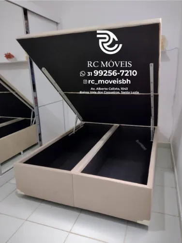 Cama Box Baú Queen 1.58x1.98 Bipartido Blindado - Mais Espaço e Organização