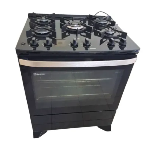Fogão 5 bocas Electrolux Preto Experience com Mesa de Vidro, PerfectCook e VaporBake
