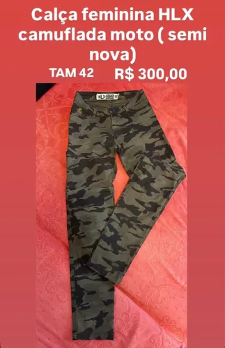 Calça feminina HLX camuflada moto semi nova
