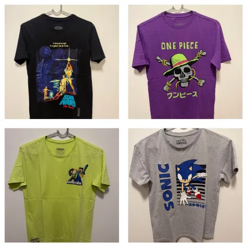 lote 4 camisetas infantis personagens 10 a 12 anos 