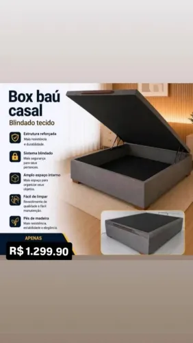 Base cama casal baú blindado