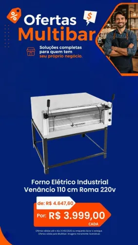 FORNO INDUSTRIAL ELÉTRICO ROMA FERI 1.10 CM VENÂNCIO 