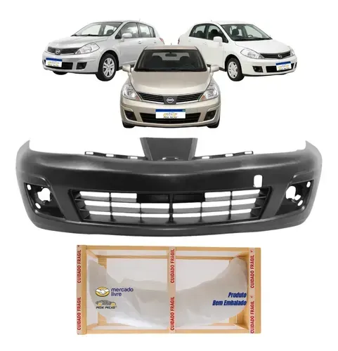 Parachoque Dianteiro Nissan Tiida 2008 2009 2010 11 12 2013 Preto Liso Para Pintura