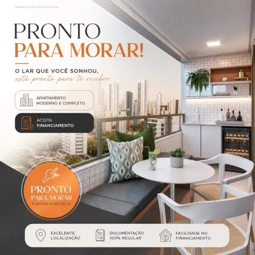 Apartamento ao lado da UFPE com 3 quartos e qualidade Moura Dubeux