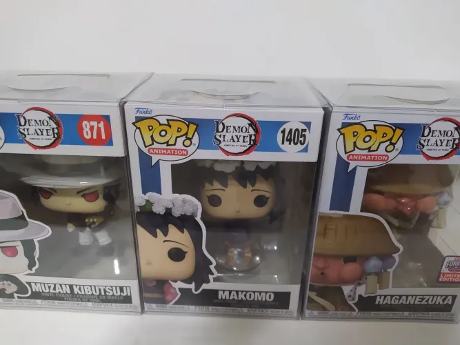 Funko pop Demon Slayer Muzan, Haganezuka e Makomo