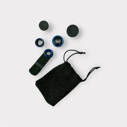 Kit de Lentes 3 em 1 para Celular (Macro, Wide e Fisheye)
