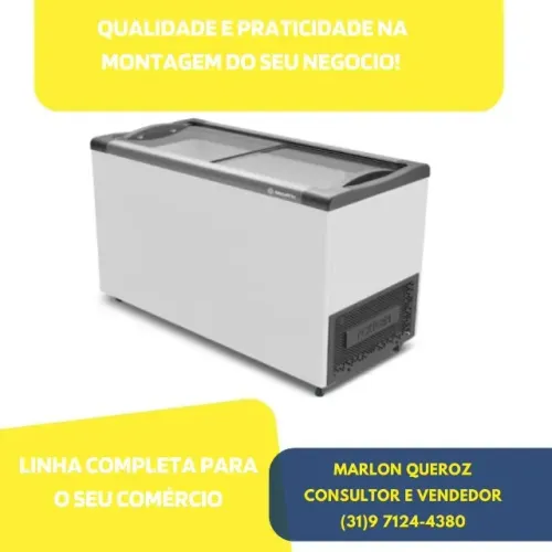 Freezer Horizontal Tampa de vidro 388L Metalfrio