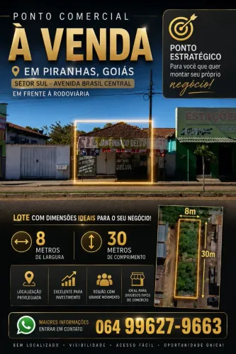 Ponto comercial a venda em Piranhas-GO