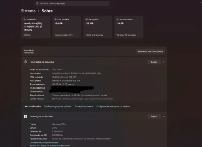 Notebook Lenovo E14 GEN1 i5° 10th - 16gb ram NVMe