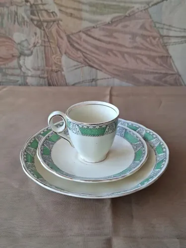 Conjunto xicara de café + pires + pires de chá Grindley England