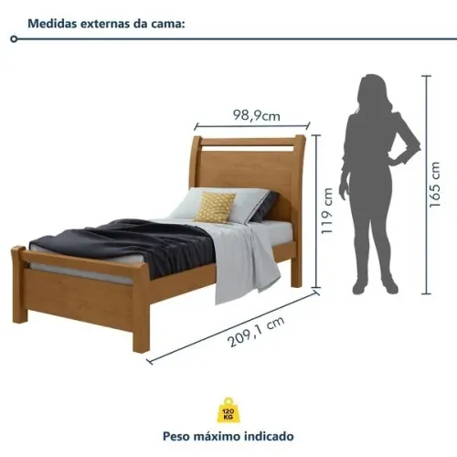 Cama Solteiro Reali Estrutura MDF Reforçada