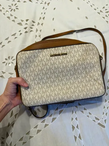 Bolsa transversal Michael Kors Jet Set original, modelo Large Logo Crossbody