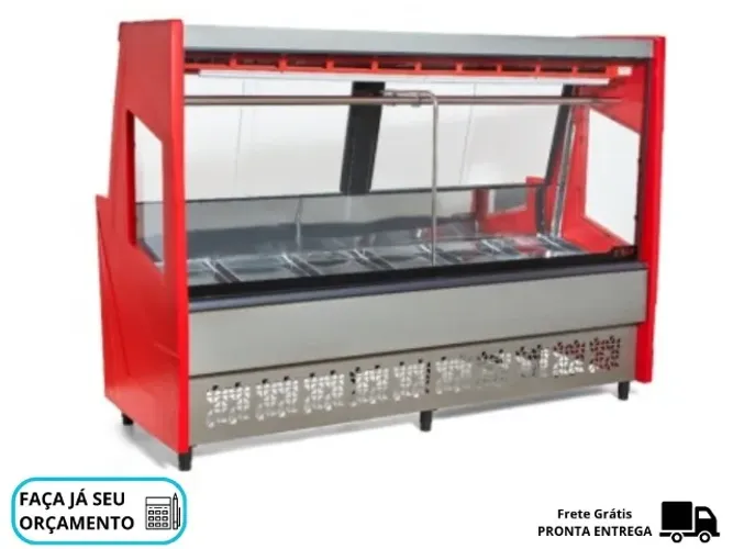 Balcão de Carnes 2M Vermelho Polar