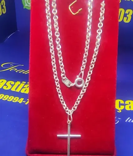 Cordão Com Cruz Prata 925 Peso 6.90 Gramas 45 Cm Fio 2 mm Pingente 24 mm                  