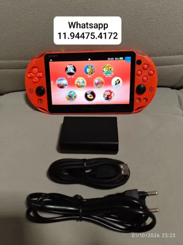Psvita slim edição especial Orange Neon- desbloqueado lotado de jogos