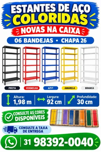 Prateleira de aço estante colorida casa loja indústria estoque auto escola moveis comercio