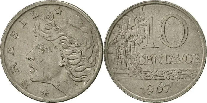 Moeda 10 centavos 1967
