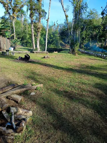 Terreno sítio chácara aérea verde tem uma lagoa e campo