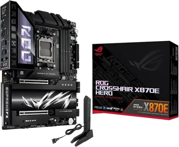 Placa Mãe ASUS ROG Crosshair X870E Hero AM5 DDR5 | Top de Linha, PCIe 5.0 e WiFi 7 Extremo