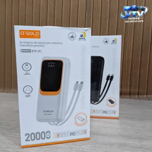 Carregador Portátil Agold 20.000 Mah + Entrega Grátis
