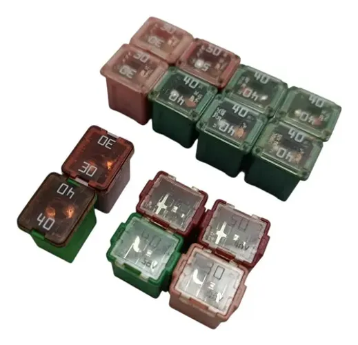 Kit 14 Fusivel Plug In Baixo Perfil Sortido 30a 40a 50a Colorido