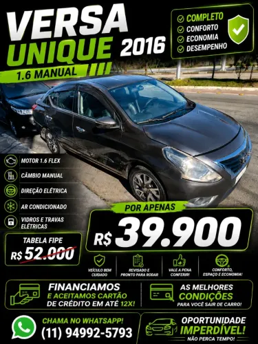 Nissan Versa Unique 1.6 16V Flex 4P Mec. 2016