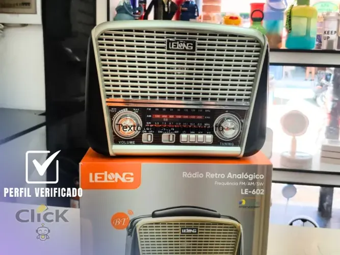 Rádio Retrô Recarregável com Bluetooth AM/FM/USB/SW LE-602 - Lelong